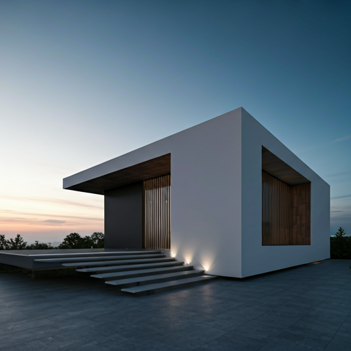 Modern architectural residence with clean lines